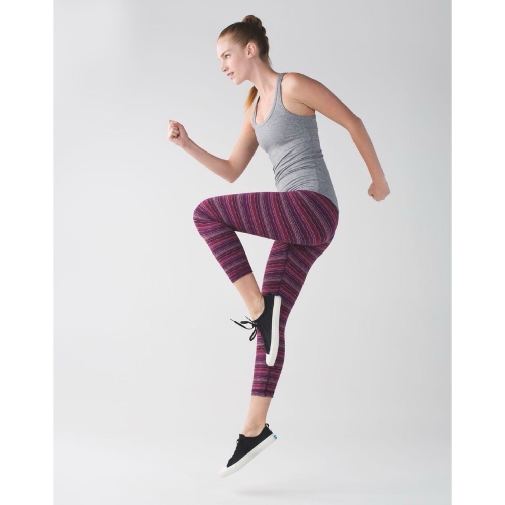 Lululemon Wunder Under Crop (Hi-Rise) Space Dye Twist Regal Plum Alarming 6